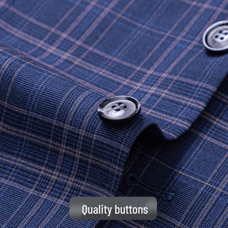 Men's Plaid Stretch Casual Suit Blazer