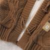 Women Autumn Hooded Sweater Jacket Loose Medium Length Button Cardigan Two Piece Style
