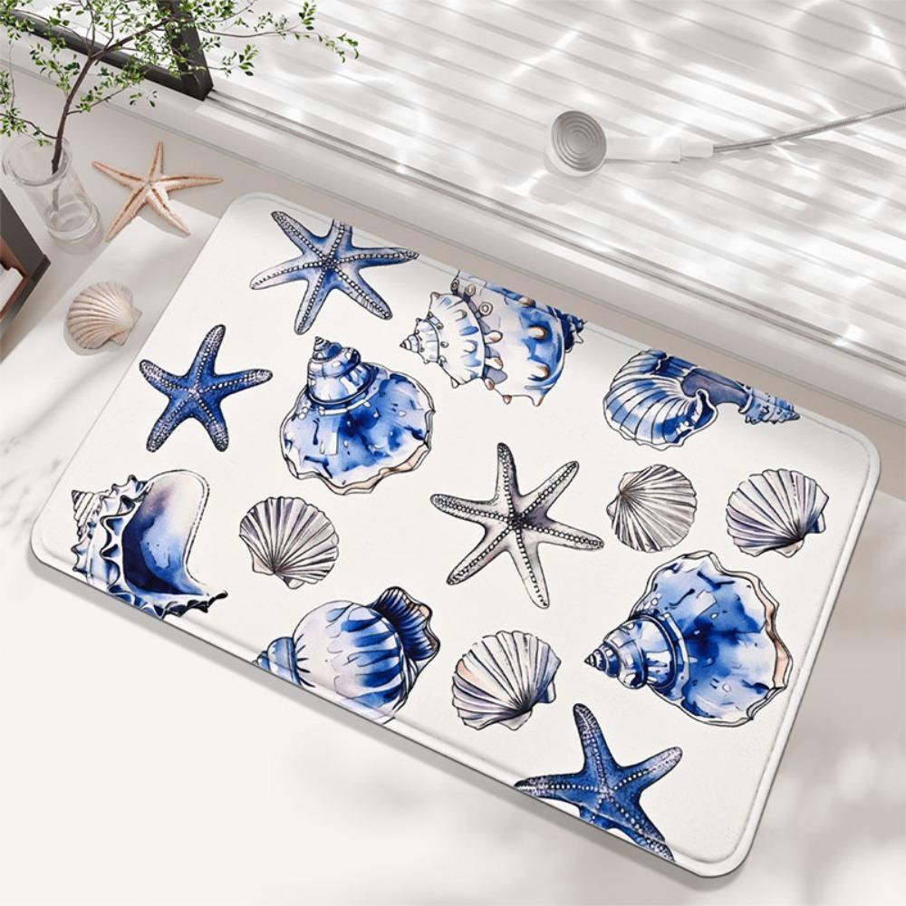 Printing Sponge Bathroom Cashmere Thickening Mat Bath Non-slip Carpets In Wash Basin Bathtub  Floor Rug Shower Room Doormat Memory Foam 3D Pad