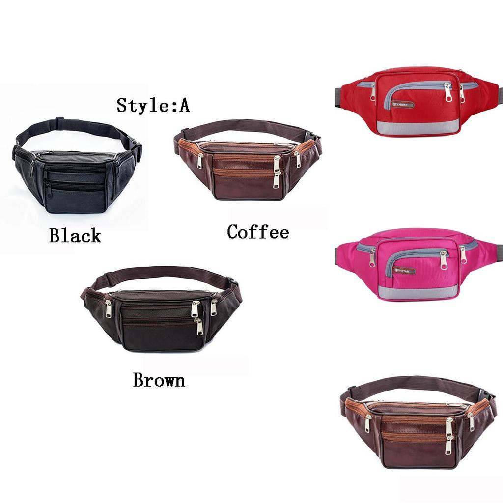 Borsello da vita impermeabile alla moda con tasche con cerniera multi-organizzate