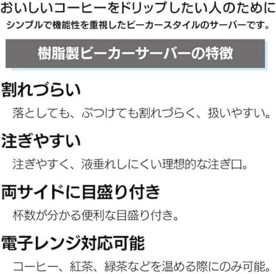 Sanyo Sangyo CAFEC Beaker Made of Tritan Coffee Server LIVING Server, 600ml, Graduated, Resin, TBS-600 [POLITE Select]