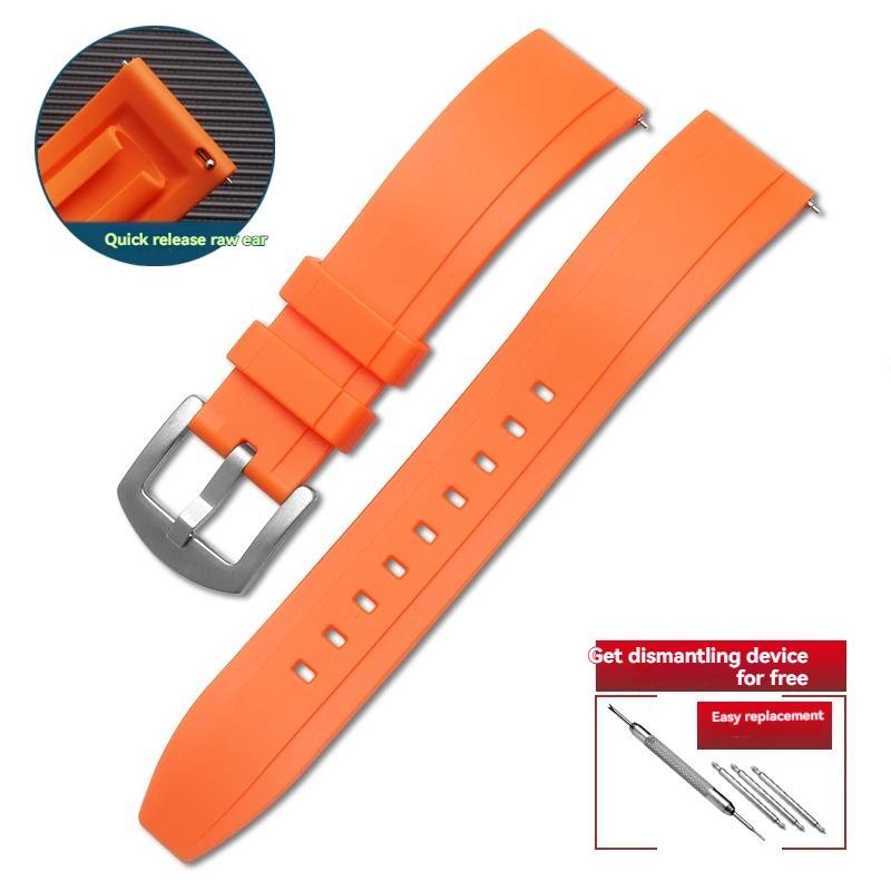 Quality FKM rubber watch strap 18mm 20mm 22mm 24mm quick release strap for Rolex Omega Cas
