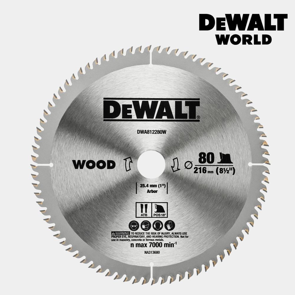 

Полотно для циркулярной пилы DEWALT 8 1 2 дюйма, деревообработка, 80T, пила с кончиком лезвия, алюминий DWA812280W