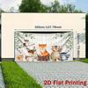 2D Rustic Woodland Creatures Background Banner for Kids' Photo Shoot