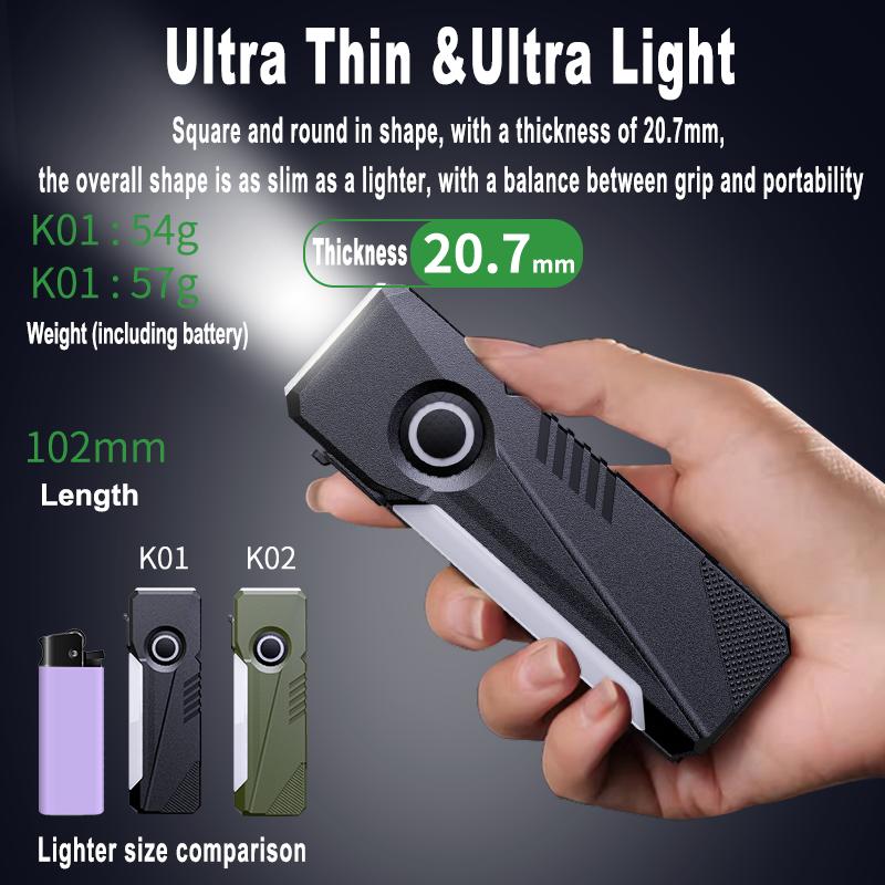 Mini USB Rechargeable Flashlight COB LED Work Light with Magnet, Waterproof Portable Torch for Outdoor Camping Repairing