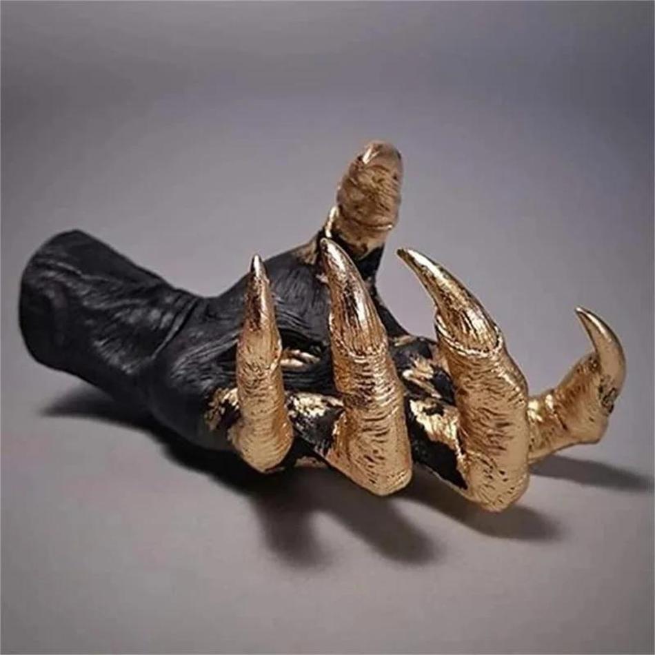 Kreative Form Handwerk Hexenhand Wandbehang Statue Harz Ästhetische Kunst Skulptur Halloween Deko Schmuckständer Aufhänger