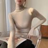 Pure Cotton Pile Collar Turtleneck Bottoming Shirt for Women Fashionable Long-sleeved T-shirt for Women Slim Large Size Top