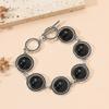 Vintage Boho Fashion Round Pearl Bracelets Bangles For Women Blue Red Black Beaded Vintage Bohemian Adjustable Bracelet Jewelry