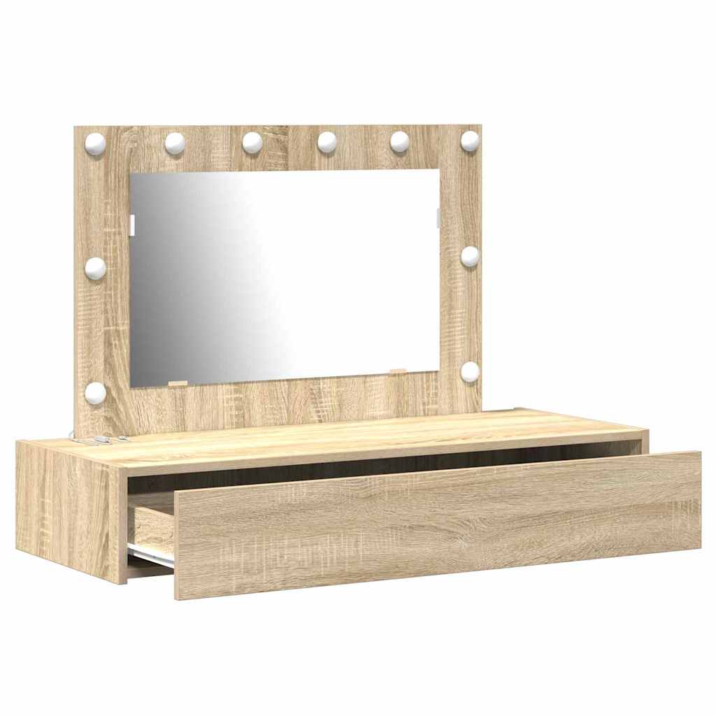 Makeup Table with Storage Brown 100 x 40 x 70 cm Engineered Wood
