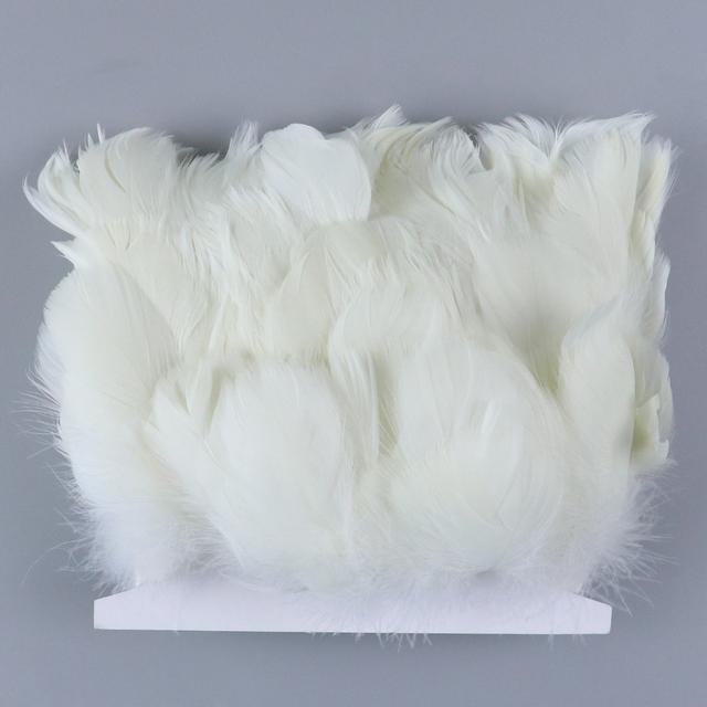 1 m Gåsfjäder Färgad DIY Sömnad Hantverkstillbehör Dekorativt Band Plumas Naturlig 8-12 cm för Bröllopsklänning/Skjortdekoration