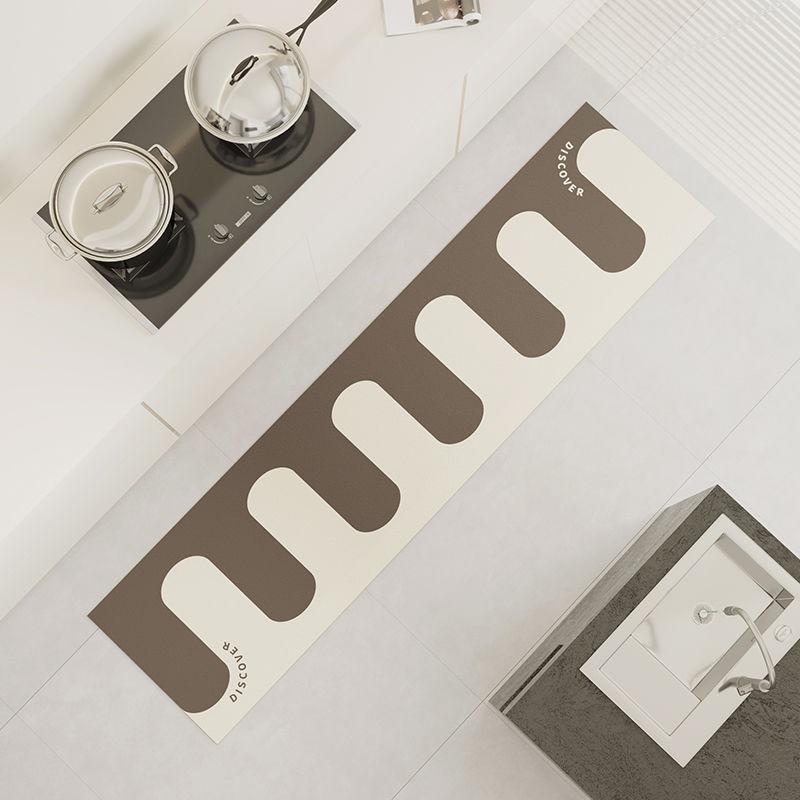 Kitchen Waterproof Carpet Pvc Leather Floor Mat Anti-slip Oil-proof Long Foot Mats Creative Piano Key Rug Home Decoration Rugs