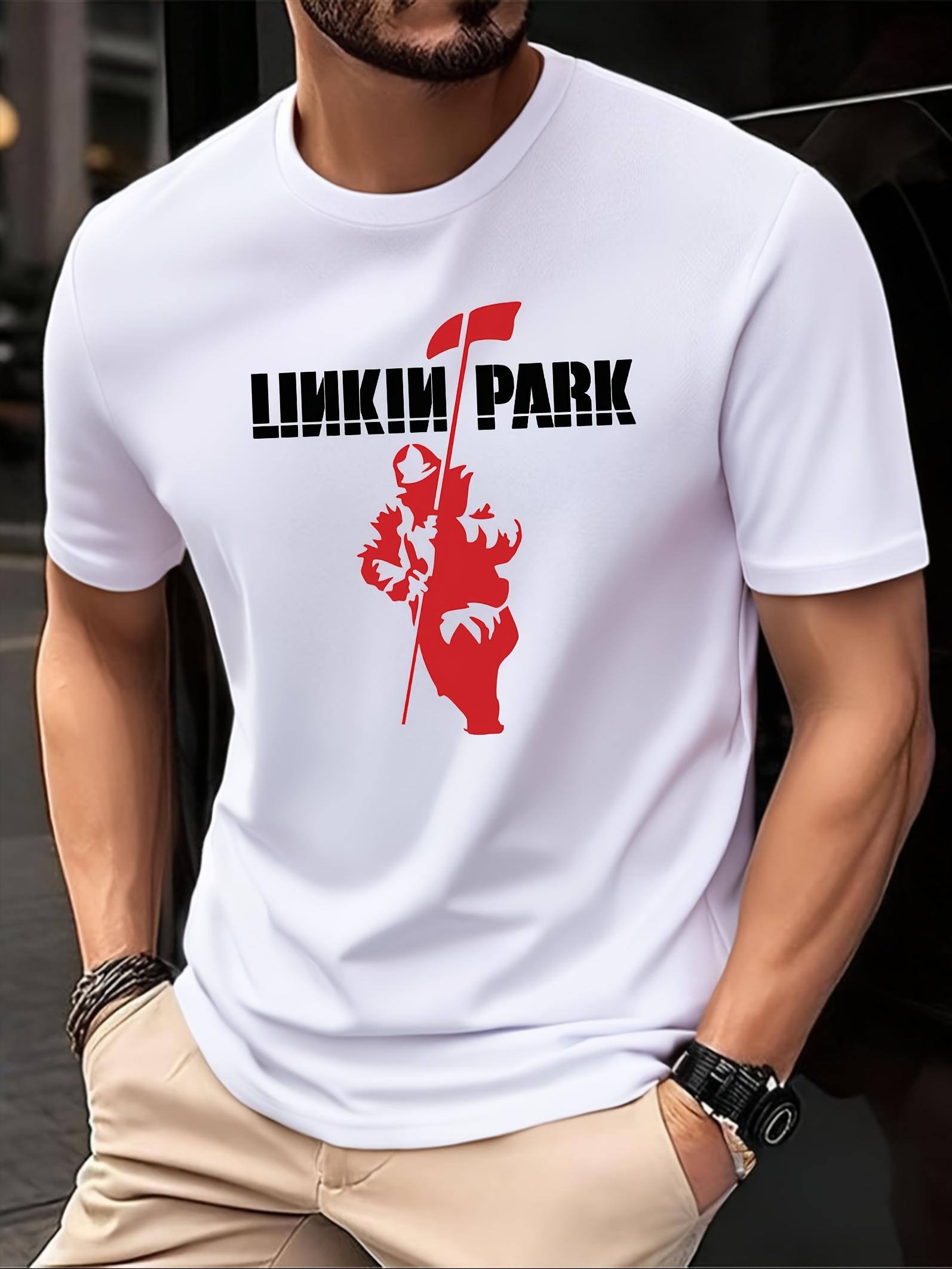 2025 Summer Casual Athletic T-shirt - Breathable Mesh Running & Fitness Tee with Bold LINKPARK Graphic Print XXXXL