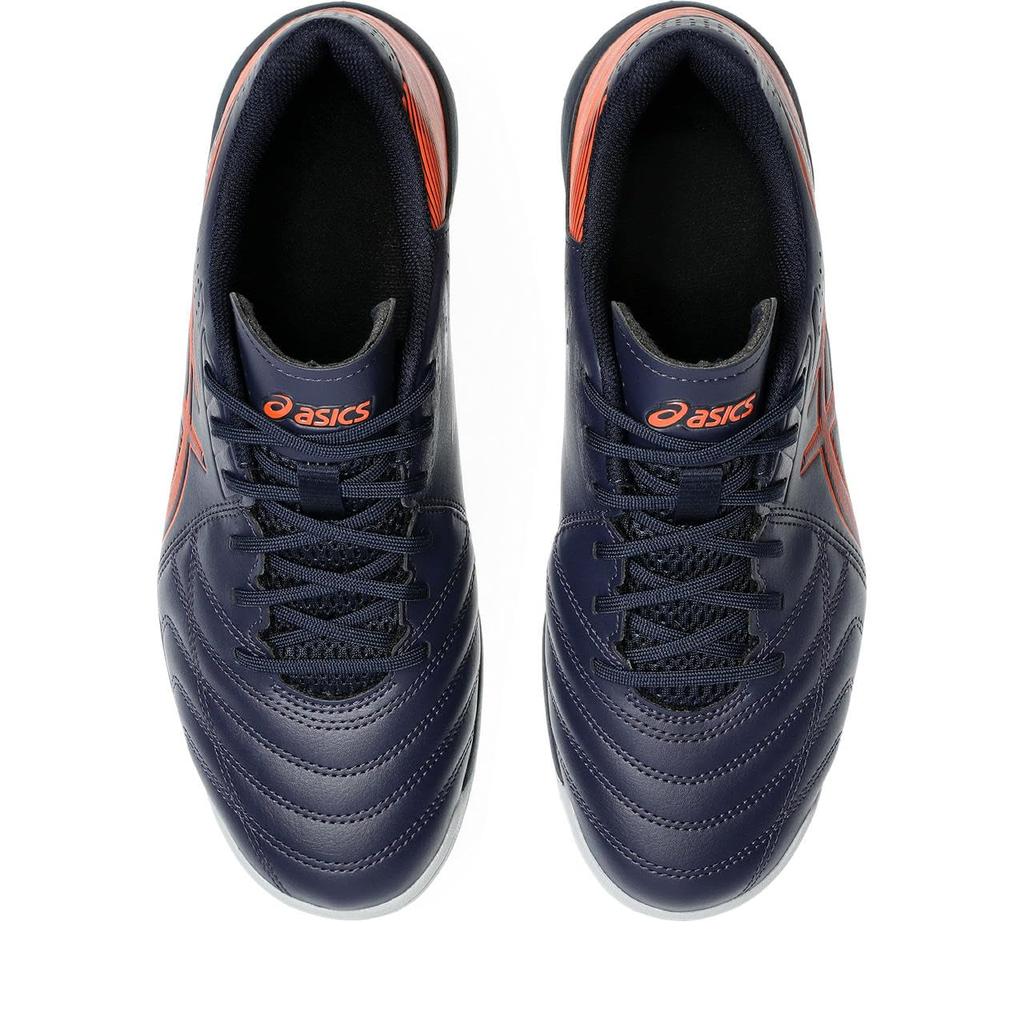 Asics CALCETTO WD 9 TF Pantofi de Futsal Unisex Mărimea 401 Mărimea 3E (1113A038), Adult, (Miezul nopții/Habañero), 27,5 cm,