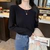 Spring Lazy Style Versatile Simple Knitted Bottoming Shirt Women's Soft Waxy Inner Top Pullover Sweater