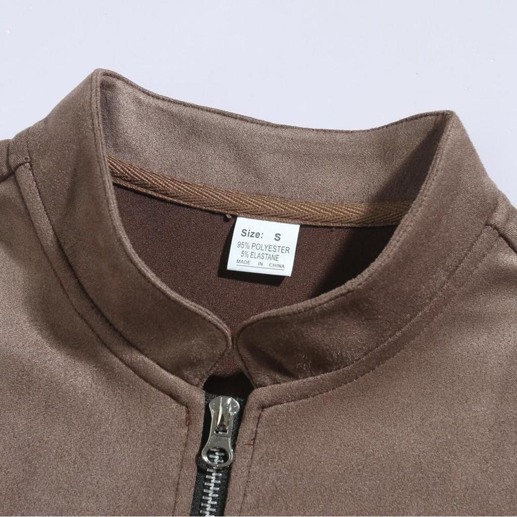 Men's Winter Solid Color Zipper Stand Collar Cardigan Men's Casual Jacket