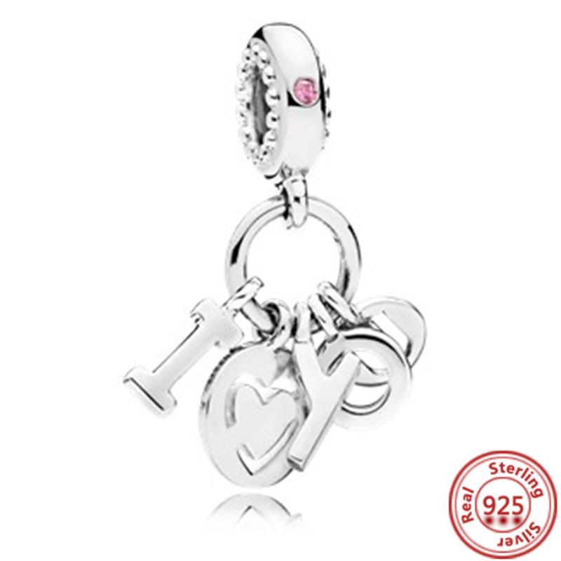Passend für Original Pantaro Armband Damen DIY Zirkon Geschenk Neu Authentisch 925 Kupfer Herz Krone Eiffelturm Liebe Schlüssel Anhänger Perlen