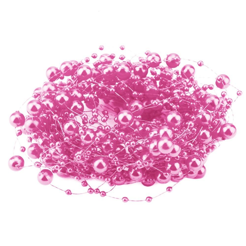 Garlands 10M Fishing Thread Pearls 3+8mm Plastic Pearl Beaded Chain Artificial Pearls Beads Bridal Bouquet