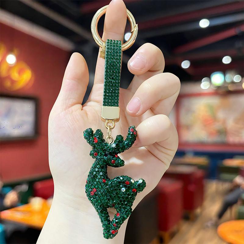 1PC Keychain Ideal Gift Full Rhinestone Design Cute Bag Charm Versatile Pendant Festive Vibe Various Styles