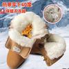 Winter new combat boots outdoor training boots plus thick wool men's boots brown leather zipper desert boots
