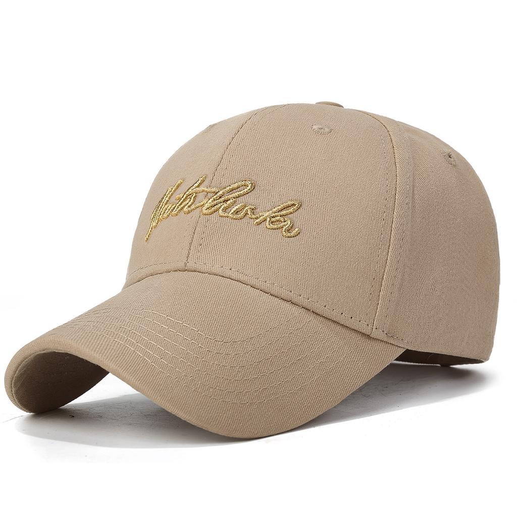 Korean-Style Retro Four-Season Washed Cotton Baseball Cap With Letter Embroidery, Unisex Hard-Top Simple Casual Dad Hat