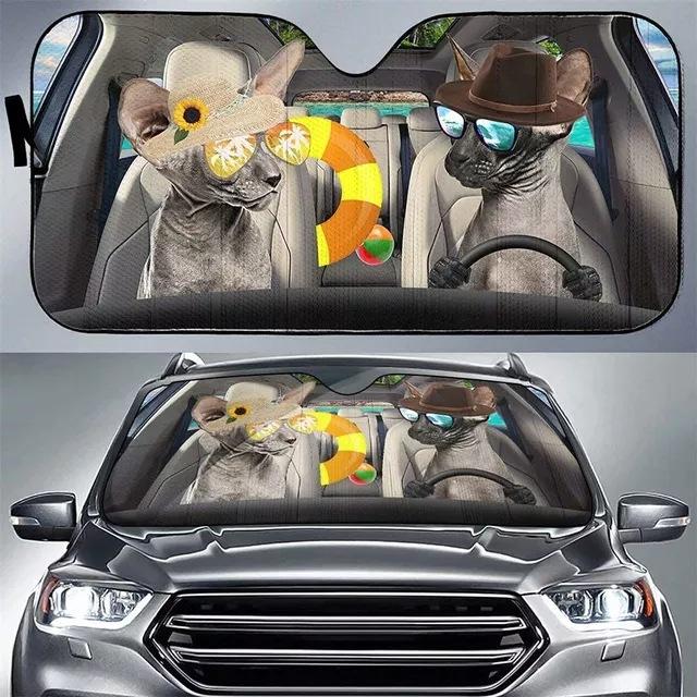 Car Visor Funny Selfie Cat Car Windshield Sun Visor Uv Protection