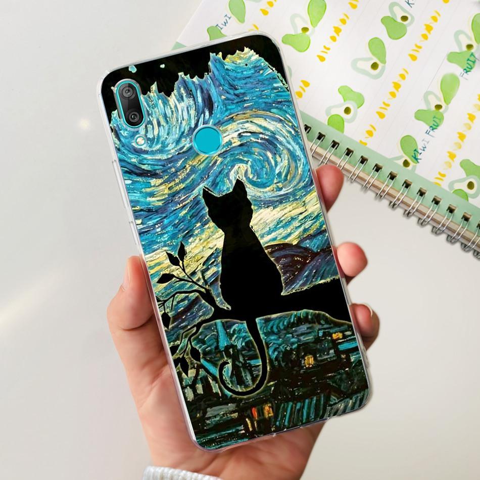 For Huawei Y7 2019 Phone Case Huawei Y7 Prime Pro (2019) DUB-LX1 LX2 LX3 Cute Panda Flower Pattern Soft Silicone TPU Cases
