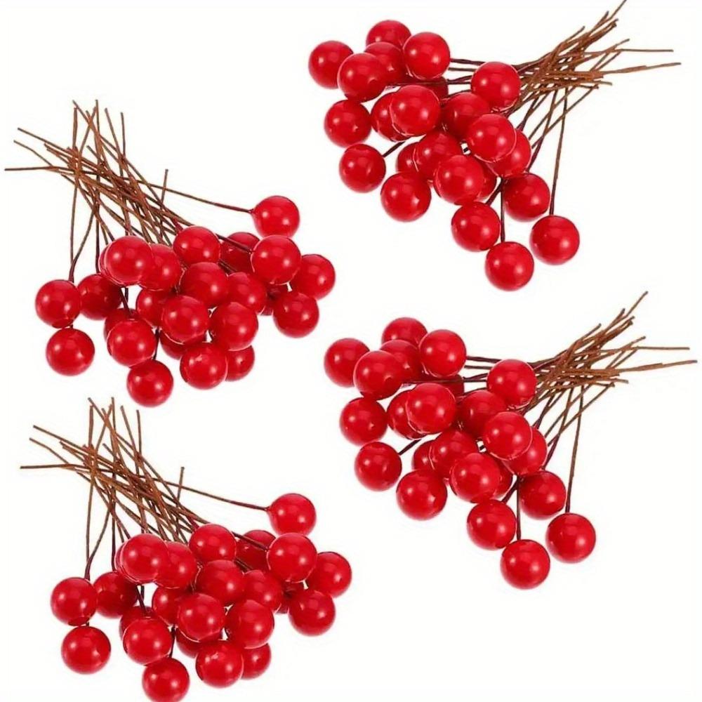 

50Pcs Christmas Decorations Artificial Berry Simulation Foam Fruit Cherry Christmas Supplies Gifts Accessories New Year Ornament красный