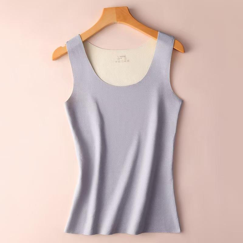 Spring Autumn  Women's Sleeveless AB-Side Vest Versatile Warm Thermal Seamless Liner