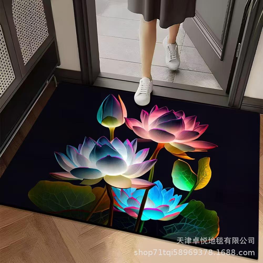 

3D Цветочный коврик для пола, коврик для пола в ванной, грязеотталкивающий и нескользящий коврик для пола у входной двери 60 * 90Cm