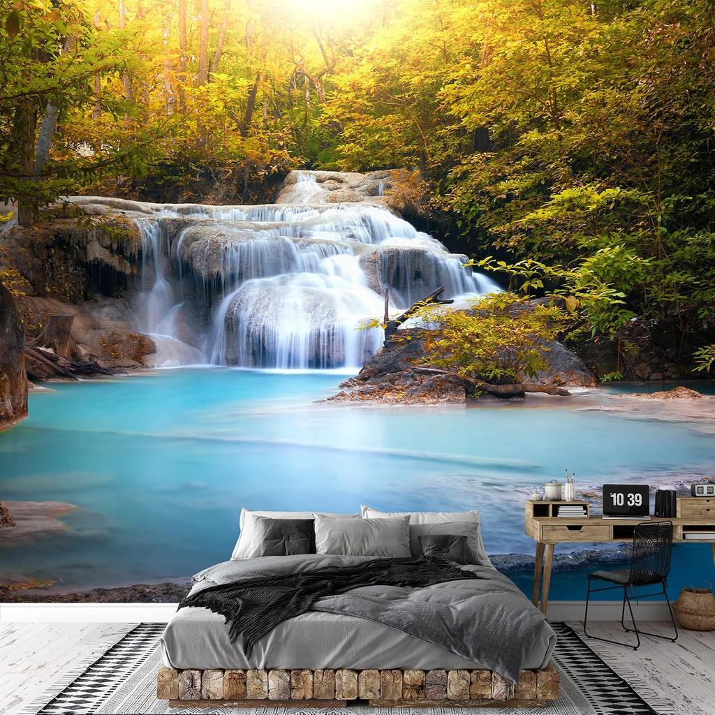 Sunny Forest Wallpaper Beautiful Waterfall Mural Living Room Bedroom Home Decor