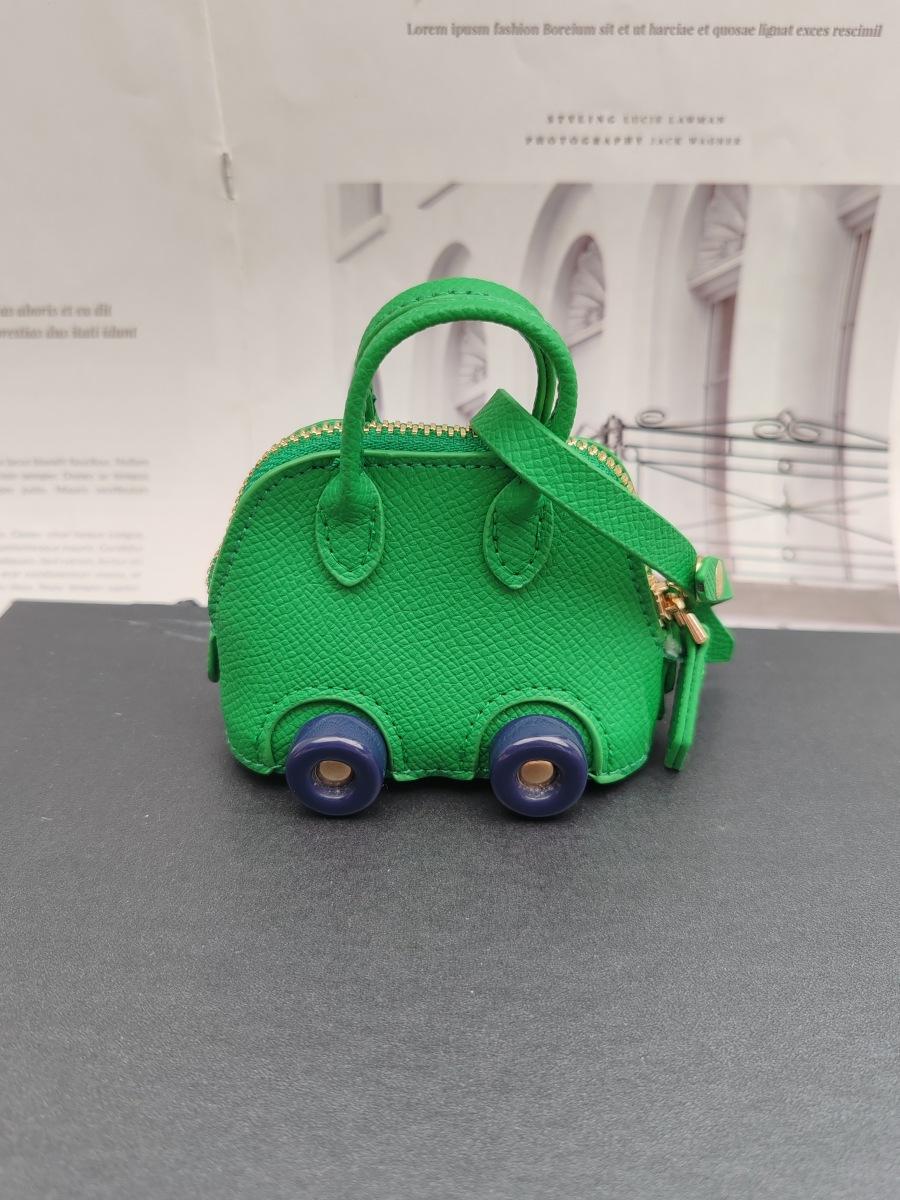 

New Korean Style Cute You Mini Bike Handlebar Love Leather Case Headphone Case Metal Chain Bag Accessory Bag 8.5x4.5x9cm зелёный