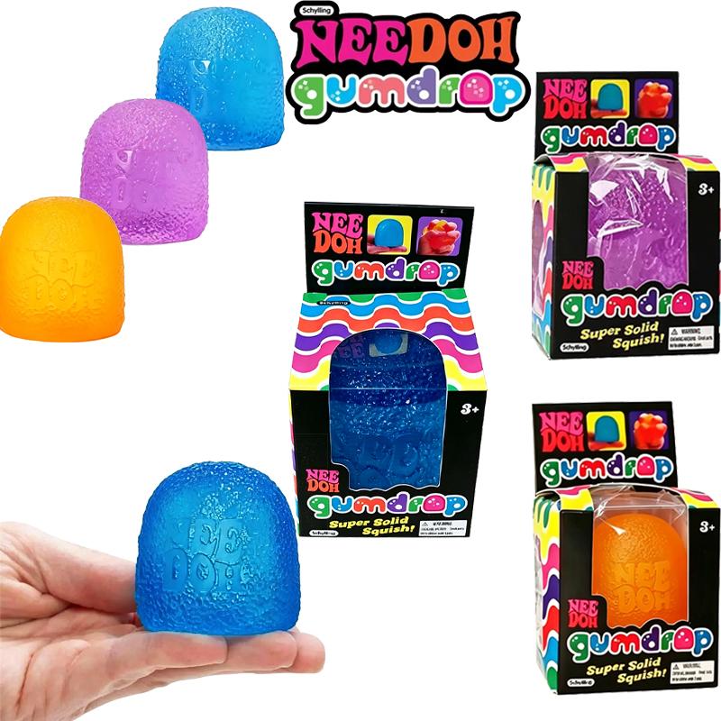 Bai Fen Bai Toys Needoh Gumdrop Squishy Toy Sugar Maltose Solid Squish Fidget Multicolored Stress Ball For Autism Adhd Stress Squeeze Relief Toy
