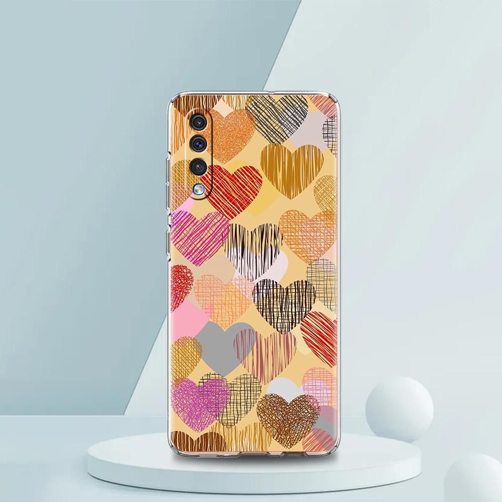Colorful Love Heart Case For Samsung A16 A14 A12 A22 A32 5G A34 A42 A52 A54 A50 A70 A72 A30 A40 A20E A10S A02S A04S A06 Cover