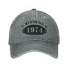 50 Years Old Retro 1974 People Baseball Caps Merchandise Distressed Denim Washed 50th Birthday Gift Travel Hat