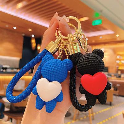 Lovely Bear Keychain Cartoon Love Bear Couple Keychain  Bear Keychain Pendant Backpack Decoration Accessories Gifts
