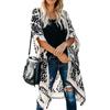 Tassle Ball Sun Protection Swimsuit Cardigan Half Sleeve Women Boho Printed Beach Cover Up for Beach