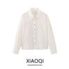 Fashion Style 2024 Summer New Female Long Sleeve Lapel Hollow Embroider Shirt Mid Waist Skirt 3666088