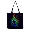 Sac Cabas Vintage en Lin pour Femme - Grande Capacité Sac à Bandoulière Imprimé Piano pour Usage Quotidien & Courses KTB