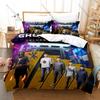 Cool Icon Akito Warrior Graphic Ghostwire Tokyo Gaming Bedroom Decor Bedding Duvet Cover + 2 Pillowcases Horror Game Fan Room De