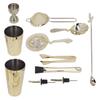 11PCS Cocktail Shaker Set Stainless Steel Drink Mixer Set Bar Cocktail Mixing Tool for HouseholdGold