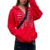 Street Hip Hop Spinnenknochen Aufkleber Diamant Schwarz Reißverschluss Hoodie Damen 2022 y2k Harajuku Jacke Pullover Damen
