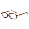 New Narrow Frame Leopard Print Square Sunglasses For Outdoor Travel And Fashion