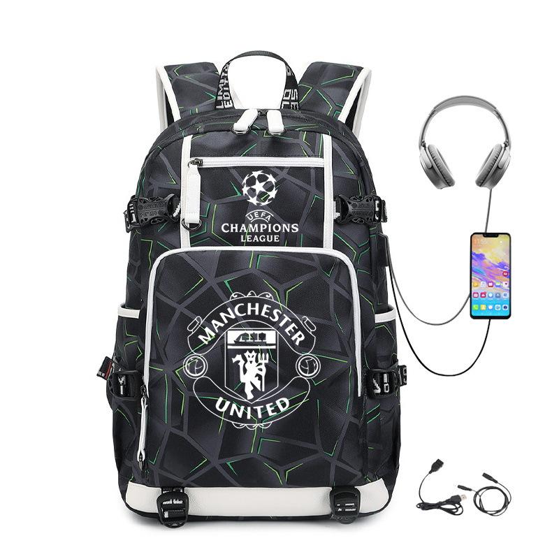 College Style Campus Leisure School Bag Printed Football Burden Reduction Ridge Protection Large Capacity Student Light Backpack