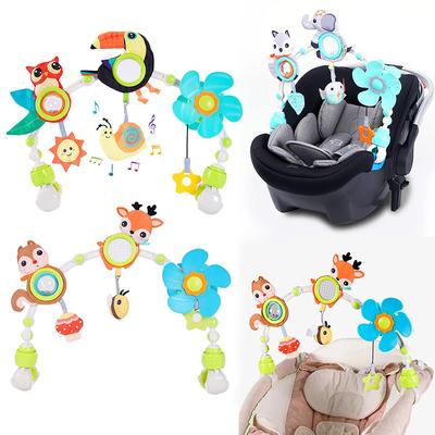 Babystroller-Bogen Spielzeug Musikalisches Rasselspielzeug mit Beißring für Kinderbett Kinderwagen Autositz Sensorisches Entwicklungsspielzeug für Babys 0 6 12 Monate