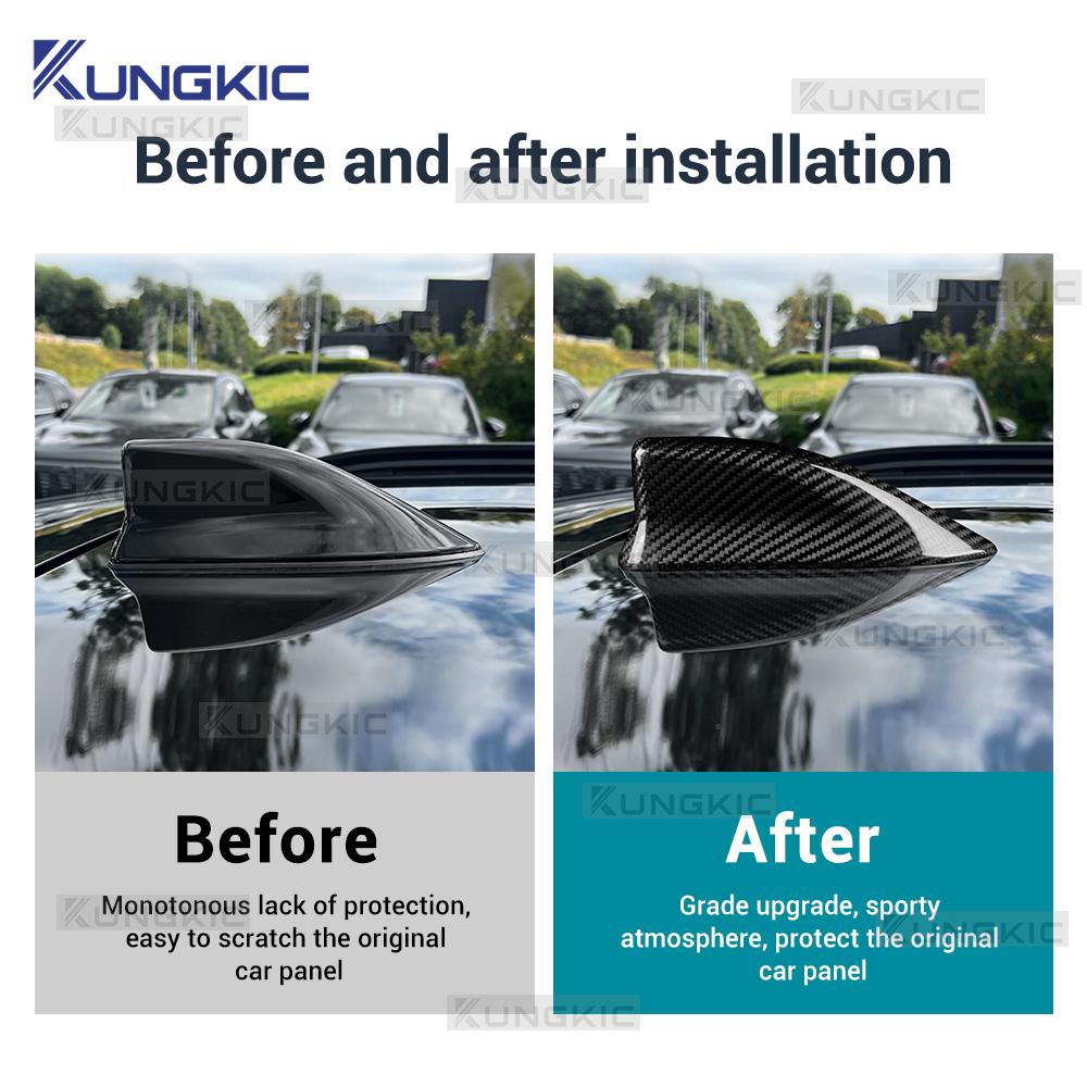 Dla Toyota GR Yaris/Yaris Cross 2020 2025 2025 2025 2025 Prawdziwe Suche Twarde Włókno Węglowe Antena Samochodowa Naklejka Płetwa Rekina Akcesoria