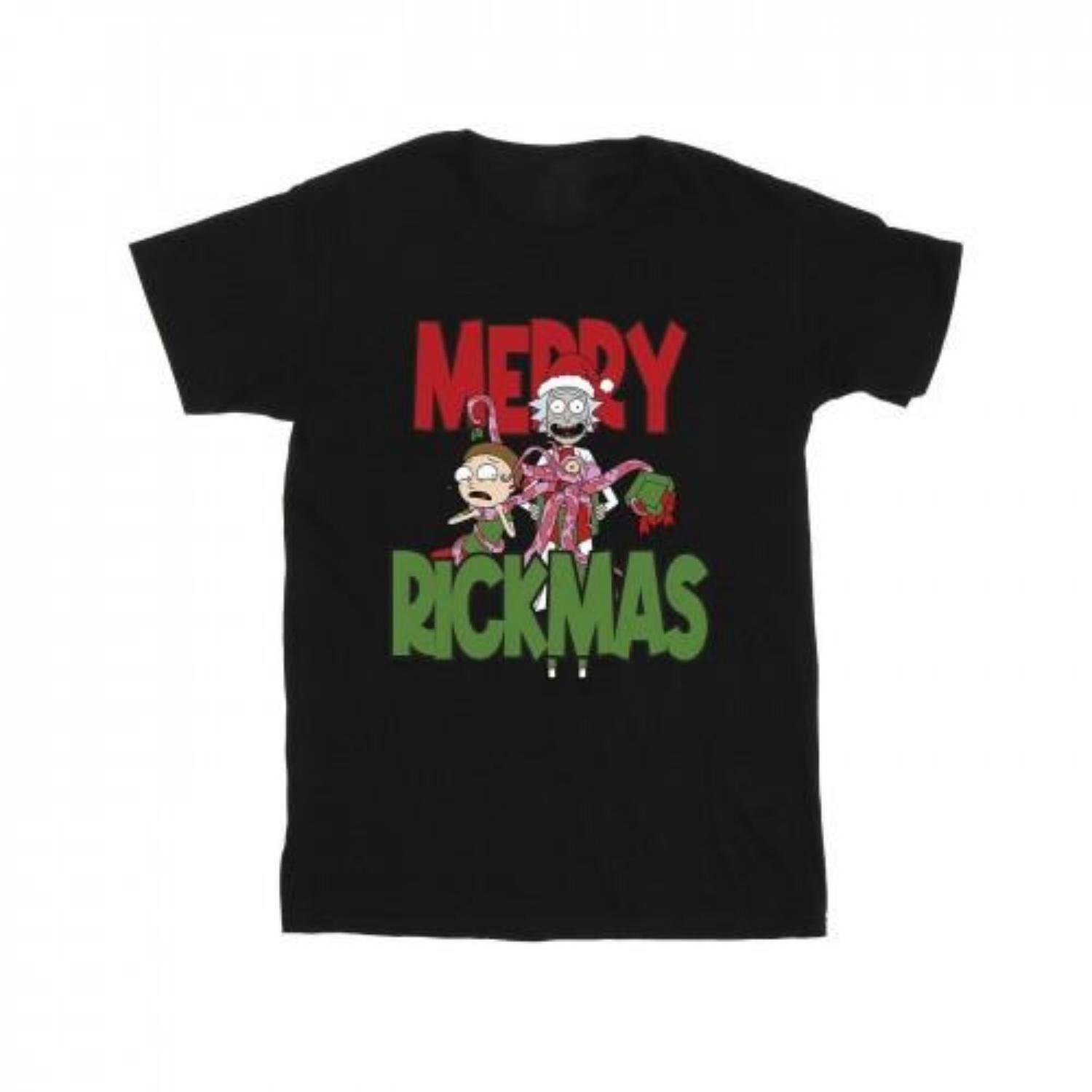Rick And Morty Mens Merry Rickmas T-Shirt S чёрный