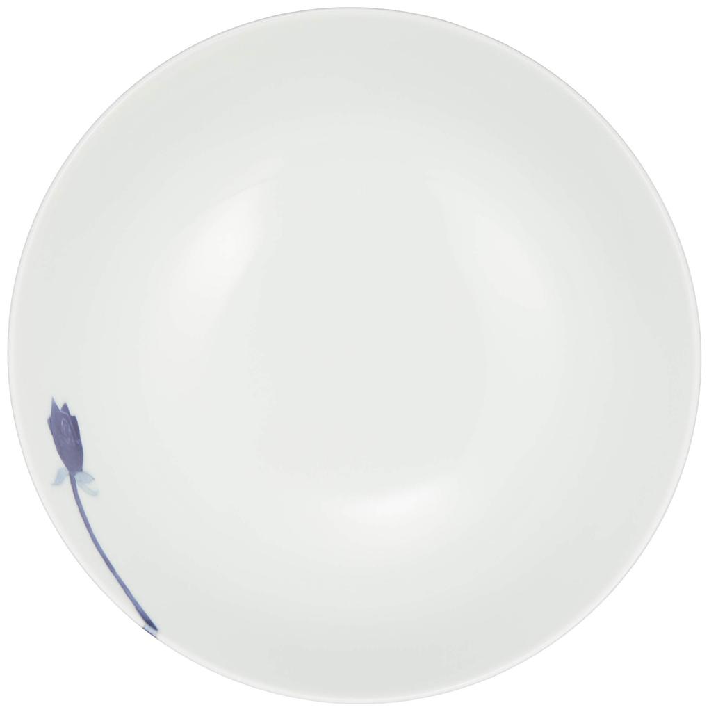 Arita Ware Denpeigama "Ultimate Ramen Bowl" Blue Rose Design, Approx. 18cm Diameter x 8cm Height, Ceramic Ramen Bowl, Microwave and Dishwasher Safe,