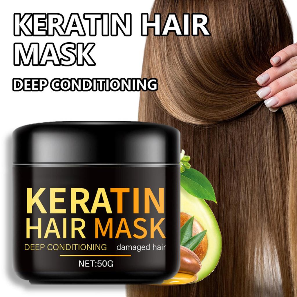 Keratin Hair Mask 50g Soft And Smooth Improvement Maintenance Dry Frizzy Hydration Moisturizing Hair Care Smooth Hair Mask