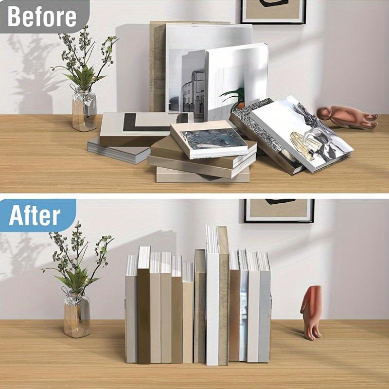 Set of 2 Acrylic Book Holders - Desktop Book Organizer - Book Display Shelf for Office, Home, And Bookstore