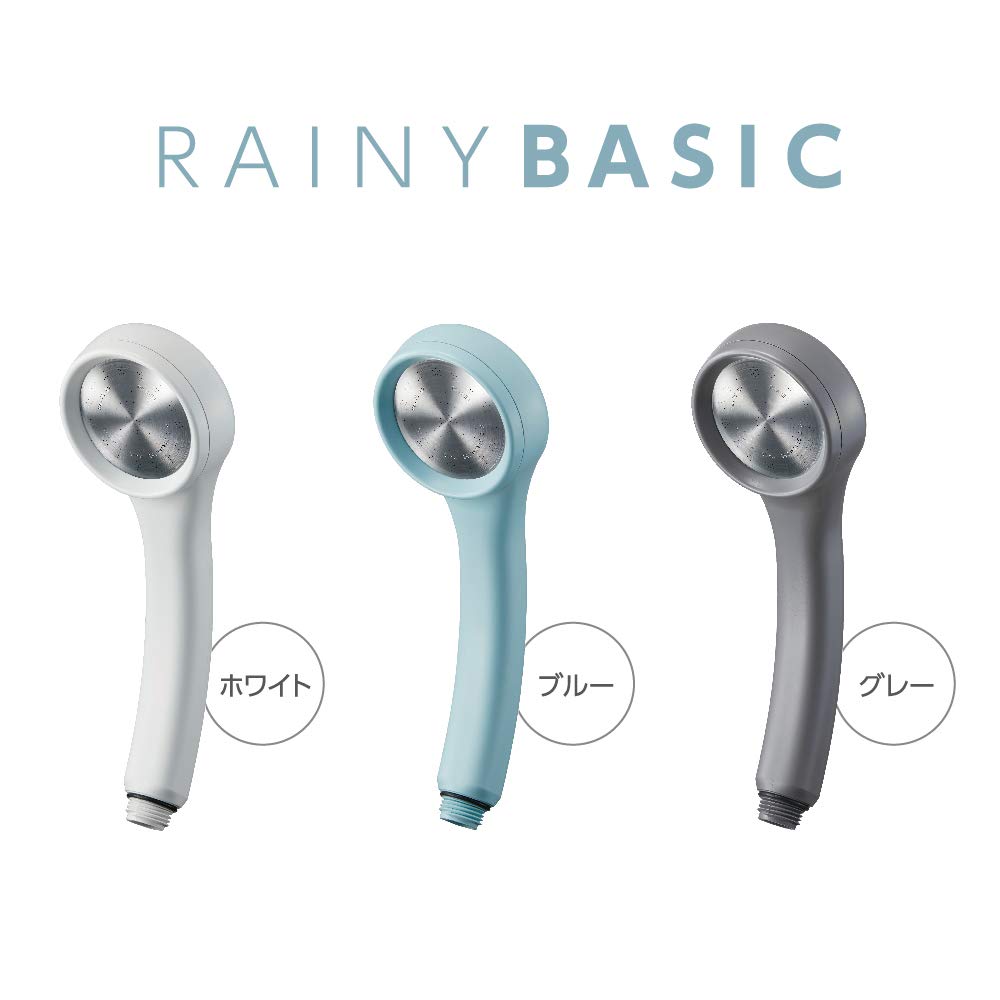 SANEI Rainy Basic Shower Water Water Increased Water Stainless Steel Shower Made in Head, 40% Saving, Ultra-Fine Flow, Pressure, Plate, White, Japan,